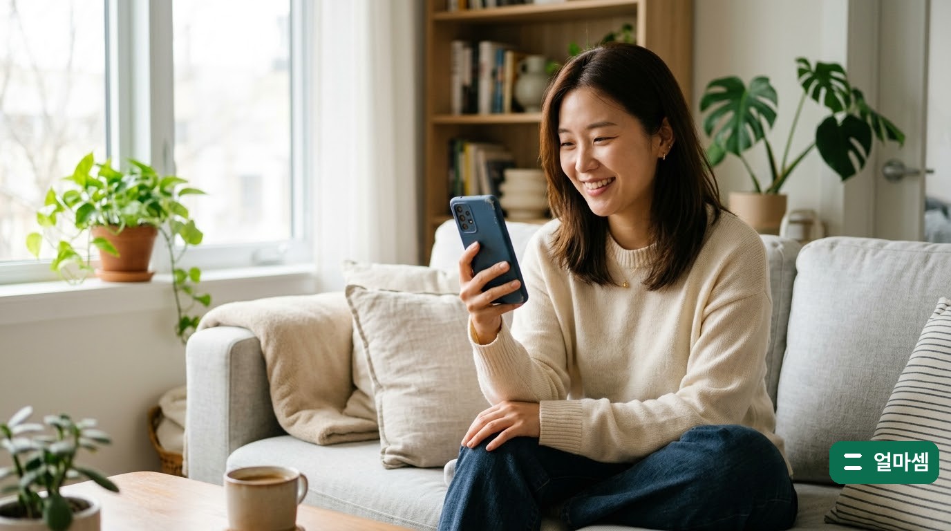 약정이 끝난 스마트폰을 그대로 쓰며 요금할인을 신청하는 장면